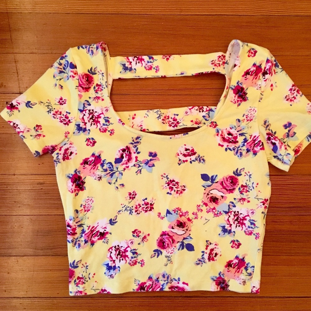 Charlotte Russe floral crop top, size S